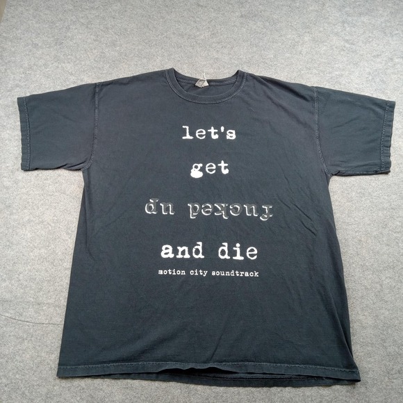 Comfort Colors Other - Motion City Soundtrack Shirt Mens XL Black Lets Get Up And Die Band Tee